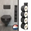Reserverolhouder Hangend – Toiletrolhouder – Reserve Rolhouder – Zonder Boren – Rolhouder - Muur – Zwart - Antraciet - STOF & SPETTERVRIJ -Badkamerartikelen Winkel 1200x1200 1566