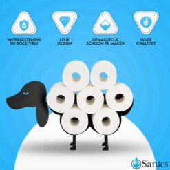 Sanics Reserverolhouder Vrijstaand - Hangend - Wandhouder - Hond - Zwart - Dier 12 Sanics Reserverolhouder Vrijstaand - Hangend - Wandhouder - Hond - Zwart - Dier -Badkamerartikelen Winkel 1200x1200 1572