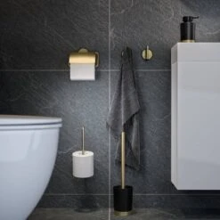 Tiger Tune - Reserverolhouder - Messing Geborsteld / Zwart -Badkamerartikelen Winkel 1200x1200 1601