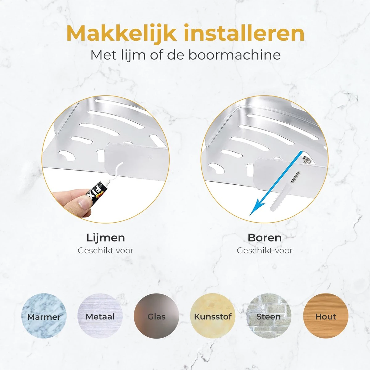 Merkloos Doucherek Zonder Boren – Doucherek Hangend – Badkamerrek – Zilver RVS – IP68 Waterdicht – 8KG Draagkracht 6 Merkloos Doucherek Zonder Boren – Doucherek Hangend – Badkamerrek – Zilver RVS – IP68 Waterdicht – 8KG Draagkracht - Afbeelding 4