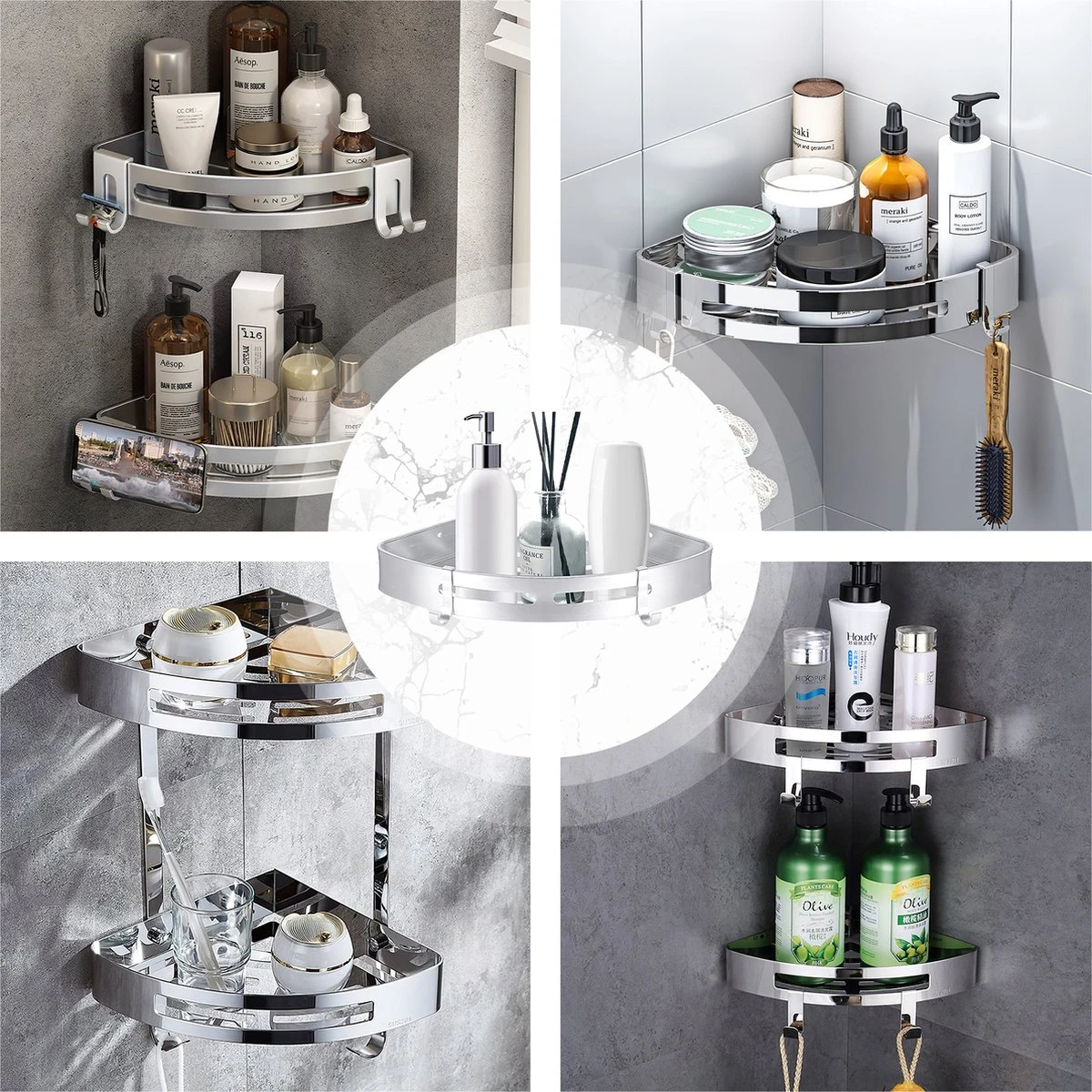 Merkloos Doucherek Zonder Boren – Doucherek Hangend – Badkamerrek – Zilver RVS – IP68 Waterdicht – 8KG Draagkracht 8 Merkloos Doucherek Zonder Boren – Doucherek Hangend – Badkamerrek – Zilver RVS – IP68 Waterdicht – 8KG Draagkracht - Afbeelding 6