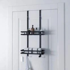 Souiri Doucherek - Stainless Doucherek - Zonder Boren - Doucherek Zwart - Doucherek Hangend - Badkamer Accessoires - RVS - 2 Laags -Badkamerartikelen Winkel 1200x1200 1671