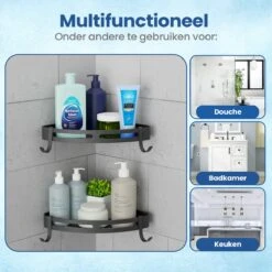 Merkloos Doucherek Zonder Boren – Doucherek – Badkamerrek – Zwart RVS – Zonder Boren – IP68 Waterdicht – 8KG Draagkracht – 2 Stuks -Badkamerartikelen Winkel 1200x1200 1682