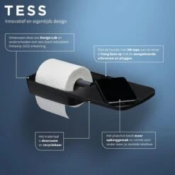 Tiger Tess - Toiletrolhouder Met Planchet - 32,1 Cm - Zwart / Antraciet -Badkamerartikelen Winkel 1200x1200 17