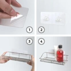 LifeGoods Zelfklevend Doucherek - 2 Stuks - Hangend Badkamer Rekje - Zonder Boren En Schroeven - RVS -Badkamerartikelen Winkel 1200x1200 1713