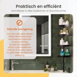 Goliving Doucherek - Doucherek Zonder Boren - Telescopisch Doucherek - Voor Plafonds Tot 2.9m Hoog - Dicht Design - Zwart -Badkamerartikelen Winkel 1200x1200 1731