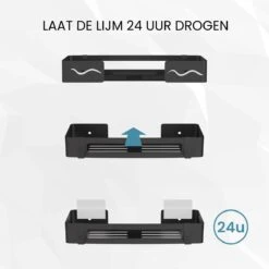 BrandtBergkamp RVS Doucherek 2 Laags – Zonder Boren – Doucherekje Hangend – Badkamerrek Zwart -Badkamerartikelen Winkel 1200x1200 1745