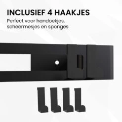 BrandtBergkamp RVS Doucherek 2 Laags – Zonder Boren – Doucherekje Hangend – Badkamerrek Zwart -Badkamerartikelen Winkel 1200x1200 1746