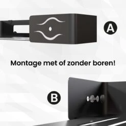 BrandtBergkamp RVS Doucherek 2 Laags – Zonder Boren – Doucherekje Hangend – Badkamerrek Zwart -Badkamerartikelen Winkel 1200x1200 1747