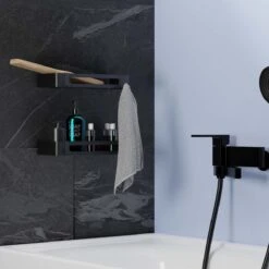 BrandtBergkamp RVS Doucherek 2 Laags – Zonder Boren – Doucherekje Hangend – Badkamerrek Zwart -Badkamerartikelen Winkel 1200x1200 1748