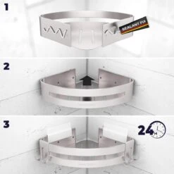 Sanicraft® Doucherekje - Doucherekje Zonder Boren - Geschikt Voor Elk Type Muur - Doucherekje Hangend - Doucheplank - Doucherekje Hoek - Doucherekje Zilver -Badkamerartikelen Winkel 1200x1200 1756