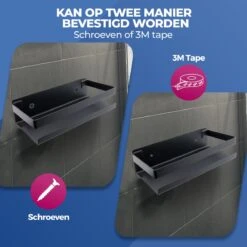 Roegaarden Doucherek Zonder Boren - Doucherekjes - Hangend - Zwart RVS - 23 CM -Badkamerartikelen Winkel 1200x1200 1799