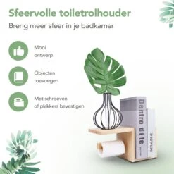 Premium Toiletrolhouder Met Plankje Zonder Boren (incl. Zuignappen En Schroeven) - WC Rolhouder - Toiletpapierhouder Staand | B&H -Badkamerartikelen Winkel 1200x1200 184