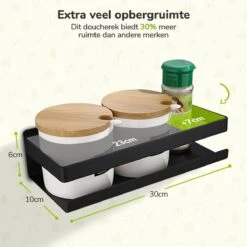 Doucherek Zwart 30 CM - Badkamer Rekje Douche - Zonder Boren - Douchemandje -Badkamerartikelen Winkel 1200x1200 1854