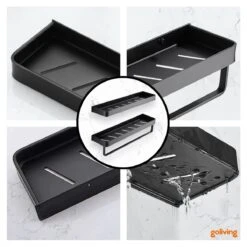 Goliving Doucherek Zonder Boren - Doucherekje- Badkamerrek 2 Laags - Hangend - Wandrek - RVS - Opbergrek - 40cm - Zwart -Badkamerartikelen Winkel 1200x1200 1867