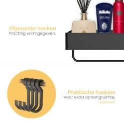 Goliving Doucherek Zonder Boren - Doucherekje- Badkamerrek 2 Laags - Hangend - Wandrek - RVS - Opbergrek - 40cm - Zwart -Badkamerartikelen Winkel 1200x1200 1868