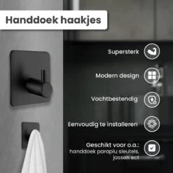 Dubbele Doucherek Zwart Zonder Boren – Sterke Lijmbasis - Badkamer Rek – Hoek – Doucherekjes – Incl. Schroeven – Incl. 2 Haken -Badkamerartikelen Winkel 1200x1200 1874