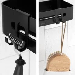 Doucherekje Van Sanicraft® - Doucherekje Zonder Boren - Geschikt Voor Elk Type Muur - Hangend - Roestvrij - 2 Stuks - Zwart -Badkamerartikelen Winkel 1200x1200 1890
