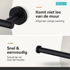 Zigla - WC Rolhouder – Toiletrolhouder – Toiletpapierhouder - WC Rol Houder – RVS – Zwart 17 Zigla - WC Rolhouder – Toiletrolhouder – Toiletpapierhouder - WC Rol Houder – RVS – Zwart -Badkamerartikelen Winkel 1200x1200 190