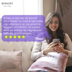 Bonoff Doucherek Zwart – 2 Laags - Doucherek Zonder Boren - Zwart – Doucherek Hangend - Badkamerrek –RVS – Badkamer Accessoires – Stijlvol -Badkamerartikelen Winkel 1200x1200 1913