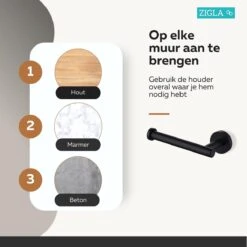 Zigla - WC Rolhouder – Toiletrolhouder – Toiletpapierhouder - WC Rol Houder – RVS – Zwart 19 Zigla - WC Rolhouder – Toiletrolhouder – Toiletpapierhouder - WC Rol Houder – RVS – Zwart -Badkamerartikelen Winkel 1200x1200 192