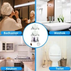 BrandtBergkamp RVS Doucherek 3 Laags – Zonder Boren – Doucherek Hangend – Badkamerrek Zilver -Badkamerartikelen Winkel 1200x1200 1936