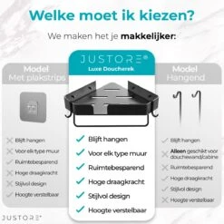 Luxe Doucherek Zonder Boren – 1/2/3 Laags – 32 Cm – Hangend – Aluminium – Zwart -Badkamerartikelen Winkel 1200x1200 1966