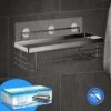 RVS Doucherek Zelfklevend Zonder Boren Zwart - Douchemandje Met 15KG Draagvermogen - Planchet Badkamerrek - Shower Rack - 31x10cm -Badkamerartikelen Winkel 1200x1200 1984
