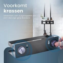 Merkloos Doucherek Zonder Boren Zwart - 30 Dagen Uitproberen -Doucherek Hangend - Badkamer Accessoires - RVS - 2 Laags -Badkamerartikelen Winkel 1200x1200 1992