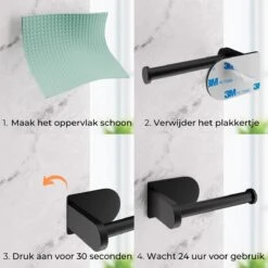 Nevana Toiletrolhouder - WC Rolhouder - Toiletpapier - Papier Rol Houder - Zelfklevend - Zonder Boren - Zwart - RVS 19 Nevana Toiletrolhouder - WC Rolhouder - Toiletpapier - Papier Rol Houder - Zelfklevend - Zonder Boren - Zwart - RVS -Badkamerartikelen Winkel 1200x1200 203