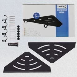 Vannons - Doucherek - Doucherek Hangend - Doucheplankje - Metaal - Set Van 2 - Zwart 18 Vannons - Doucherek - Doucherek Hangend - Doucheplankje - Metaal - Set Van 2 - Zwart -Badkamerartikelen Winkel 1200x1200 2038