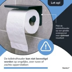 Sanics WC Rolhouder Zwart – Toiletrolhouder Zonder Boren – Met Plankje - Zelfklevend - RVS -Badkamerartikelen Winkel 1200x1200 213