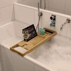 IVOL Badplank Bamboe - Badplank Hout Met Badrek Houders - Uitschuifbaar - 75 Tot 110 Cm -Badkamerartikelen Winkel 1200x1200 2146