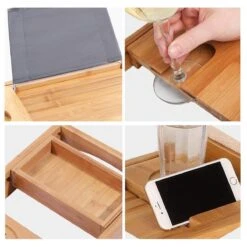 LifeGoods Badplank - Uitschuifbaar - Voor In Bad - 74.5 Tot 108.5 Cm - Met Houder - Hout -Badkamerartikelen Winkel 1200x1200 2152