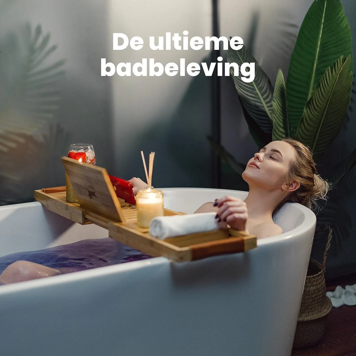 RelaxTub® Badplank - Badplank Voor In Bad - Badrek - Verstelbaar - Anti Slip - Badplank Bamboe - Badplank Hout - Badrekje Inclusief Boekenhouder, Tablethouder & Spiegel 8 RelaxTub® Badplank - Badplank Voor In Bad - Badrek - Verstelbaar - Anti Slip - Badplank Bamboe - Badplank Hout - Badrekje Inclusief Boekenhouder, Tablethouder & Spiegel - Afbeelding 6