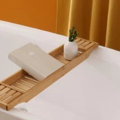 Merkloos Decopatent® Badrekje Voor Over Bad - 70 Cm - Bamboe Hout - Badrek - Badplank - Badbrug - Basic Bad Tafeltje Voor In Bad - Naturel -Badkamerartikelen Winkel 1200x1200 2185