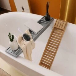 Merkloos Decopatent® Badrekje Voor Over Bad - 70 Cm - Bamboe Hout - Badrek - Badplank - Badbrug - Basic Bad Tafeltje Voor In Bad - Naturel -Badkamerartikelen Winkel 1200x1200 2186