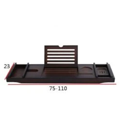Merkloos Decopatent® Badplank - Uitschuifbaar 75 -> 110 Cm - Verstelbaar Bamboe Badrekje Voor In Bad - Boekenhouder - Tablethouder - Bruin -Badkamerartikelen Winkel 1200x1200 2201