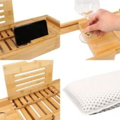 Regno Badplank Voor In Bad - Met Badkussen - Uitschuifbaar En Waterbestendig Badrek - IPad En Glashouder -Badkamerartikelen Winkel 1200x1200 2205