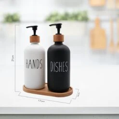 MAESON Glazen Zeepdispener Set Voor Handzeep En Afwasmiddel – Zeeppompje Keuken – Keukenaccesoires - Zwart/Wit 10 MAESON Glazen Zeepdispener Set Voor Handzeep En Afwasmiddel – Zeeppompje Keuken – Keukenaccesoires - Zwart/Wit -Badkamerartikelen Winkel 1200x1200 2253