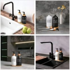 MAESON Glazen Zeepdispener Set Voor Handzeep En Afwasmiddel – Zeeppompje Keuken – Keukenaccesoires - Zwart/Wit 11 MAESON Glazen Zeepdispener Set Voor Handzeep En Afwasmiddel – Zeeppompje Keuken – Keukenaccesoires - Zwart/Wit -Badkamerartikelen Winkel 1200x1200 2254