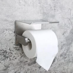 Toiletrolhouder RVS Kleur Met Telefoonhouder - Wc-rol Houder - Mobiele Telefoonhouder - Bevestigen Zonder Boren Toiletrolhouders Met Planchet -Badkamerartikelen Winkel 1200x1200 228