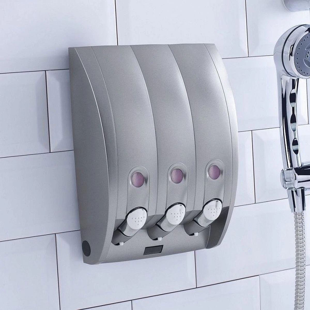 Zeepdispenser - Muur - Zeeppompje - 3 Kamer - 3 Reservoirs - 3 X 350ml - Hangend - Wandmontage 5 Zeepdispenser - Muur - Zeeppompje - 3 Kamer - 3 Reservoirs - 3 X 350ml - Hangend - Wandmontage - Afbeelding 3