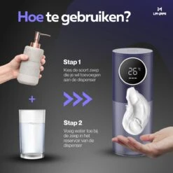 Lavrai - Automatische Zeepdispenser - Zeeppompje - Met LCD Scherm - Opldaadbaar - En Infrarood Sensor 16 Lavrai - Automatische Zeepdispenser - Zeeppompje - Met LCD Scherm - Opldaadbaar - En Infrarood Sensor -Badkamerartikelen Winkel 1200x1200 2302