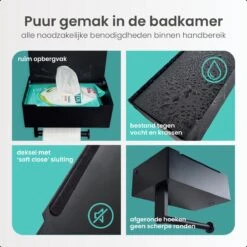 Toiletrolhouder Met Bakje – WC Rolhouder Zwart - Toiletrolhouder Met Extra Opbergruimte 10 Toiletrolhouder Met Bakje – WC Rolhouder Zwart - Toiletrolhouder Met Extra Opbergruimte -Badkamerartikelen Winkel 1200x1200 24