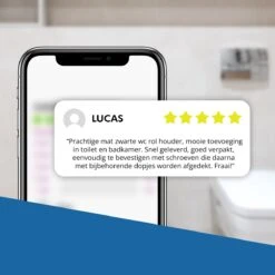 Toiletrolhouder Met Telefoonhouder - Zelfklevend / Boren / Zonder Boren - Incl. Handdoekhaakjes - WC Rolhouder - Zwart -Badkamerartikelen Winkel 1200x1200 269