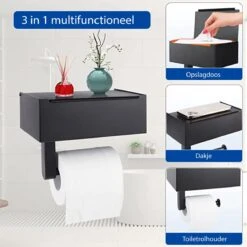 STARMAN WC Rolhouder - Toiletrolhouder Zwart - Badkamer Accessoires - WC Papier Houder 11 STARMAN WC Rolhouder - Toiletrolhouder Zwart - Badkamer Accessoires - WC Papier Houder -Badkamerartikelen Winkel 1200x1200 315