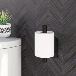 Vannons - Toiletrolhouder - WC Rolhouder Zwart Zonder Boren - Zelfklevend - WC Rol Houder RVS - Zwart -Badkamerartikelen Winkel 1200x1200 34