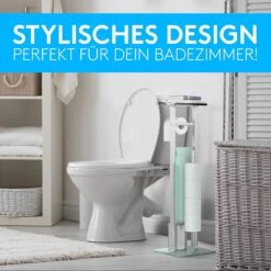 EDELHAND© Toiletpapierhouder Staand Als Toiletset [met GRATIS Toiletborstel] - Roestvrijstalen Toiletpapierhouder Staand Met Toiletborstel En Toiletpapieropslag - Toiletset Met Dienblad -Badkamerartikelen Winkel 1200x1200 35