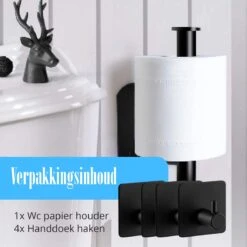 Flusive Toiletrolhouder Met 4 Handdoekhaakjes - Wc Rolhouder - Zelfklevend Zonder Boren - RVS - Zwart 21 Flusive Toiletrolhouder Met 4 Handdoekhaakjes - Wc Rolhouder - Zelfklevend Zonder Boren - RVS - Zwart -Badkamerartikelen Winkel 1200x1200 377